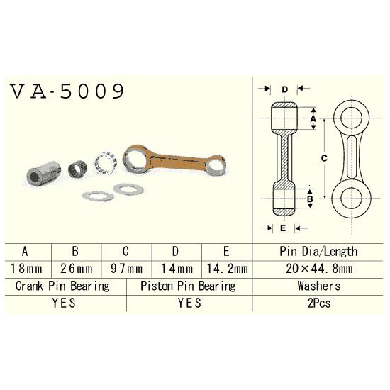 VESRAH connecting rod HONDA CR 80/85 '86-'07 (VA5009) (MADE IN JAPAN)