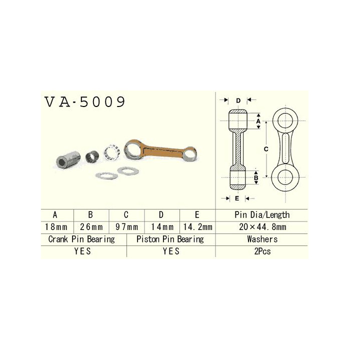 VESRAH connecting rod HONDA CR 80/85 '86-'07 (VA5009) (MADE IN JAPAN)