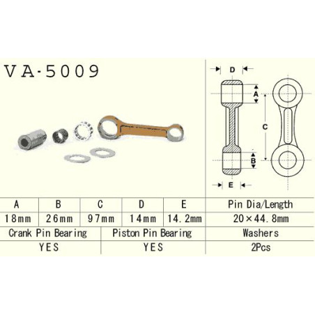 VESRAH švaistiklis HONDA CR 80/85 '86-'07 (VA5009) (MADE IN JAPAN)