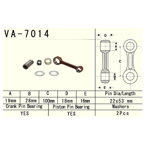 VESRAH connecting rod SUZUKI RM 125 (RM125) '97-'98 (VA7014) (MADE IN JAPAN)