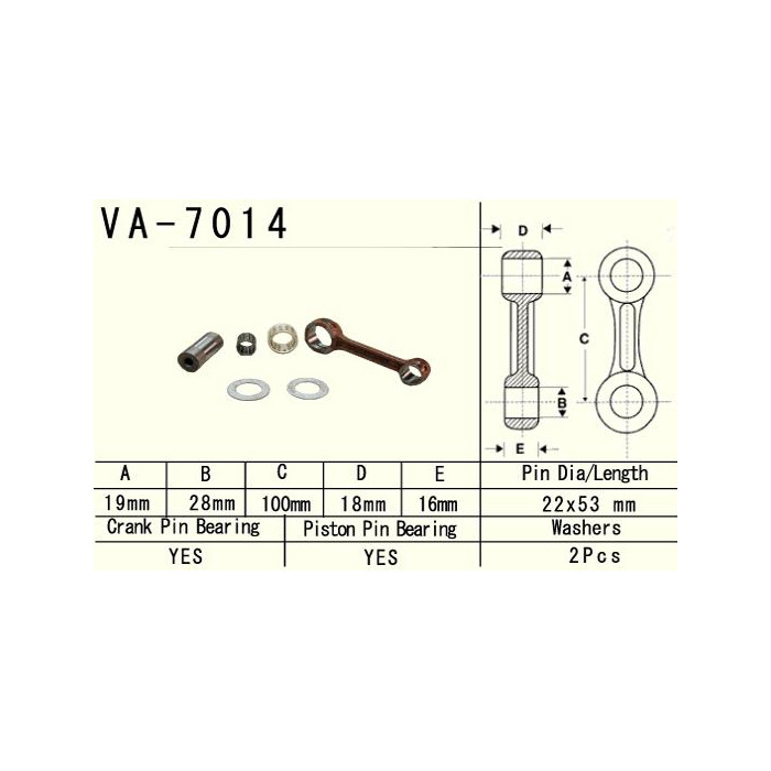 VESRAH connecting rod SUZUKI RM 125 (RM125) '97-'98 (VA7014) (MADE IN JAPAN)