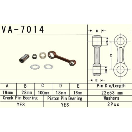 VESRAH connecting rod SUZUKI RM 125 (RM125) '97-'98 (VA7014) (MADE IN JAPAN)