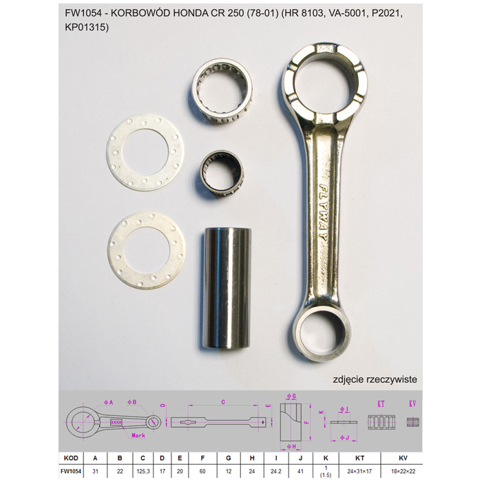 FLYWAY Conclusion Honda CR 250 (78-01) (HR 8103, VA-5001, P2021, KP01315) GAS GAS MC / EC 250/300 '97 -'19