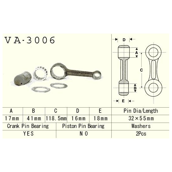 VESRAH connecting rod SUZUKI LTF 300 (LTF300) KING QUAD '91-'02 (VA3006) (MADE IN JAPAN)