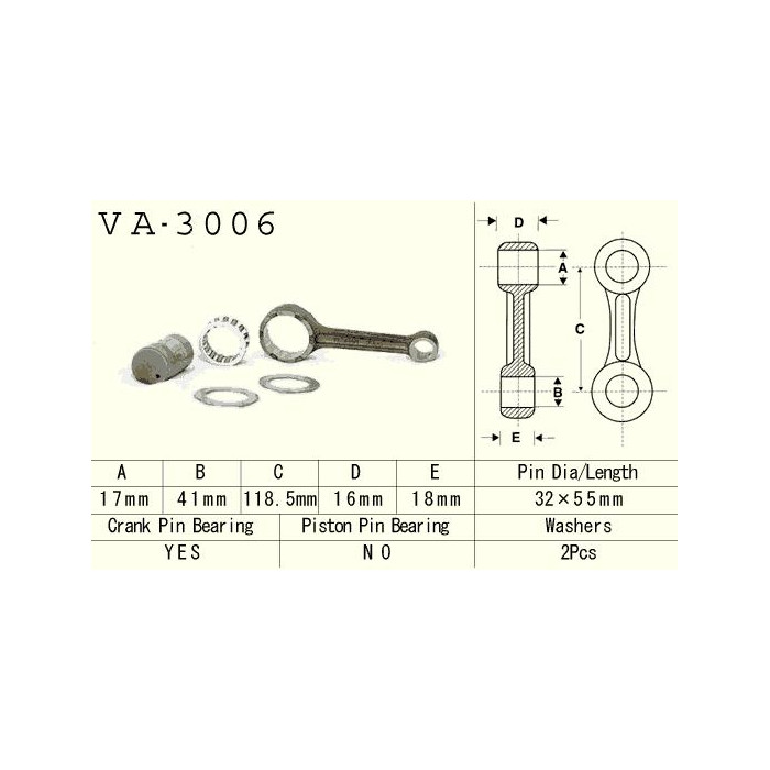 VESRAH connecting rod SUZUKI LTF 300 (LTF300) KING QUAD '91-'02 (VA3006) (MADE IN JAPAN)