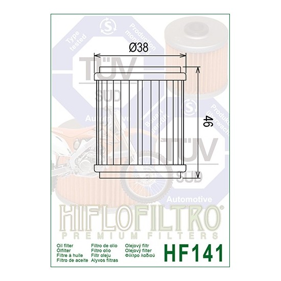 Yamaha YZF R125, WR 125 tepalo filtras (HF141)