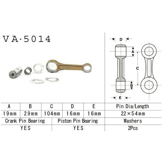 VESRAH connecting rod HONDA CR 125 '88-'07 (VA5014) (MADE IN JAPAN)