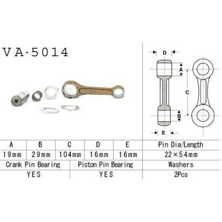 VESRAH švaistiklis HONDA CR 125 '88-'07 (VA5014) (MADE IN JAPAN)