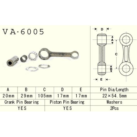 VESRAH švaistiklis YAMAHA YZ 125 (YZ125) '86-'96 (VA6005) (MADE IN JAPAN)