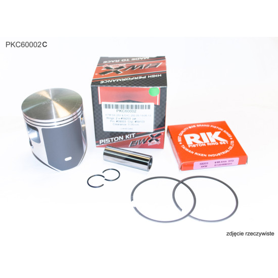 BEARING WORX piston KTM (2T) SX 250 (SX250) '04-'22, EXC 250 (EXC250) '06-'22, (66.36mm) rings RIK (2pcs.)