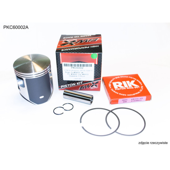 BEARING WORX piston KTM (2T) SX 250 (SX250)'04-'22, EXC 250 (EXC250) '06-'22, (66.34mm) rings RIK (2pcs.)