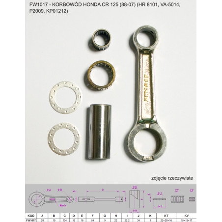 FLYWAY connecting rod HONDA CR 125 (88-07) (HR 8101, VA-5014, P2009, KP01212)