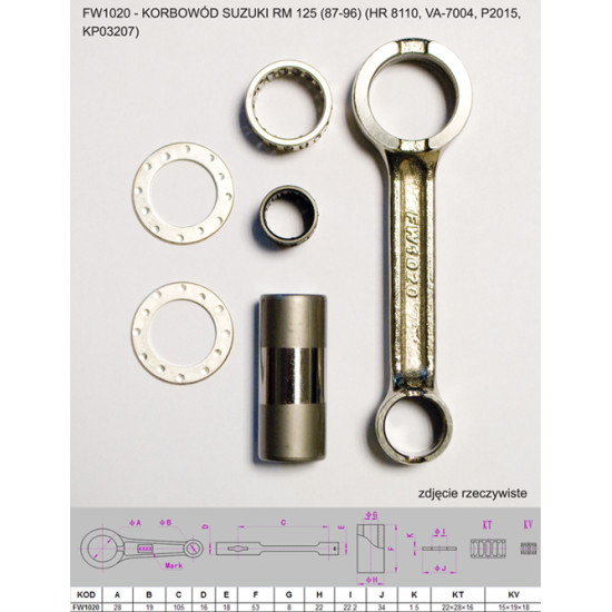 FLYWAY connecting rod SUZUKI RM 125 (RM125) '87-'96 (HR 8110, VA-7004, P2015, KP03207)