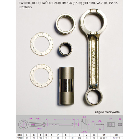 FLYWAY connecting rod SUZUKI RM 125 (RM125) '87-'96 (HR 8110, VA-7004, P2015, KP03207)