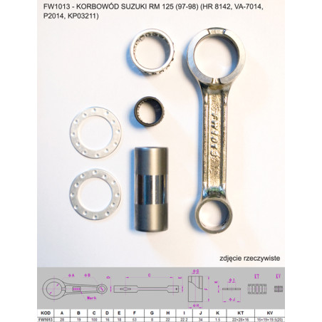 FLYWAY connecting rod SUZUKI RM 125 (RM125) '97-'98 (HR 8142, VA-7014, P2014, KP03211)