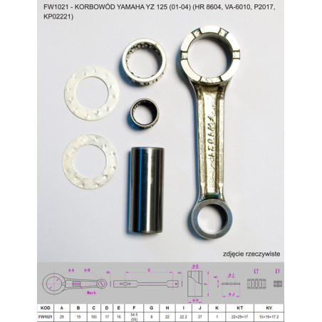 FLYWAY connecting rod YAMAHA YZ 125 (YZ125) '01-'04 (HR 8604, VA-6010, P2017, KP02221)