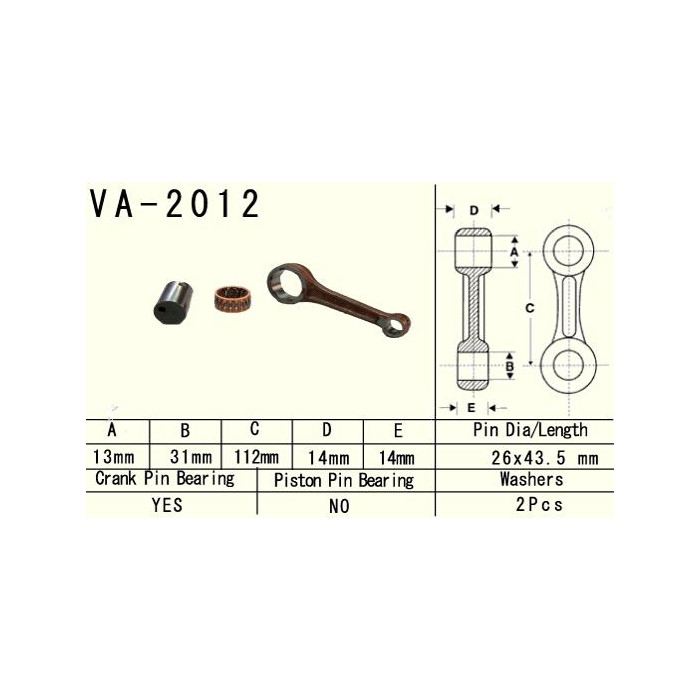 VESRAH švaistiklis YAMAHA YFM 125 (YFM125) GRIZZLY '04-'13, YFM 125 (YFM125) HUNTER '05-'08, YFA 125 (YFA125) BREZZE '89-'04 (VA