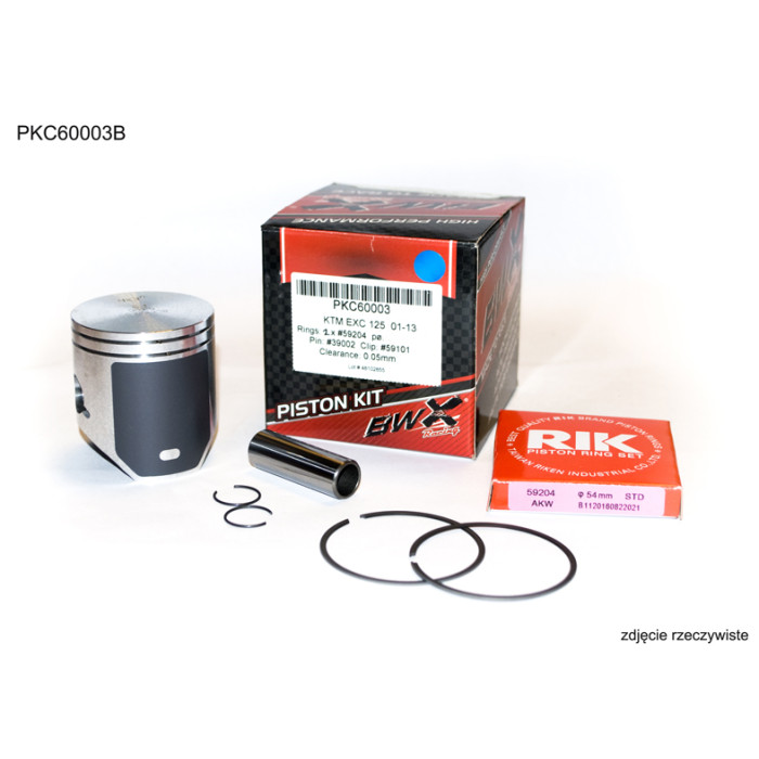 BEARING WORX piston KTM (2T) SX 125 (SX125) 01-19, EXC 125 (EXC125) 01-16, HUSQVARNA TC/TE 125 14-18, BETA RR 125 18-19 (53.9