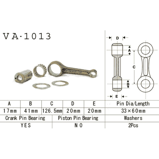 VESRAH connecting rod HONDA TRX 250X '87-'92 (VA1013) 4T (MADE IN JAPAN)