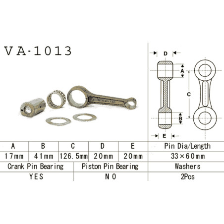 VESRAH connecting rod HONDA TRX 250X '87-'92 (VA1013) 4T (MADE IN JAPAN)