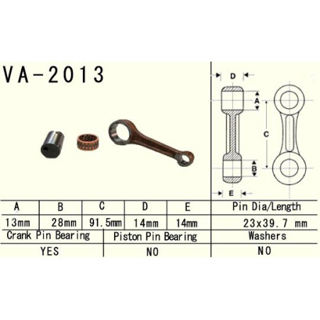VESRAH connecting rod YAMAHA YFM 80 (YFM80) '85-'08 (VA2013) (MADE IN JAPAN)