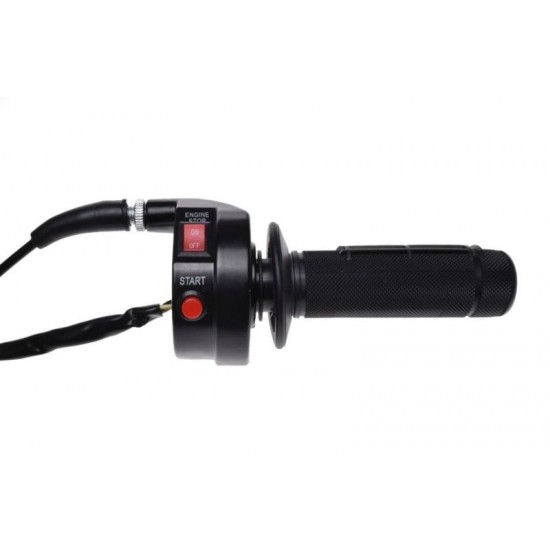 Short-stroke throttle grip with buttons
