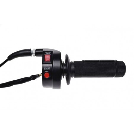 Short-stroke throttle grip with buttons