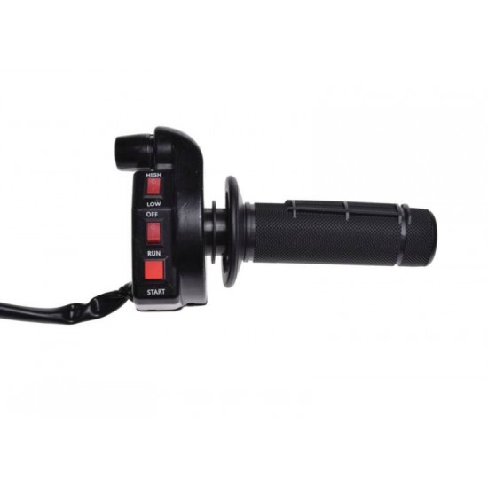 Short-stroke throttle grip with buttons