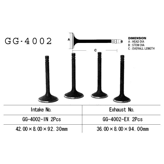 VESRAH intake valve KAWASAKI KXF 250 '04-'06 titanium (MADE IN JAPAN)