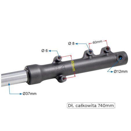 Front suspension leg right fully assembled KEEWAY RKS125