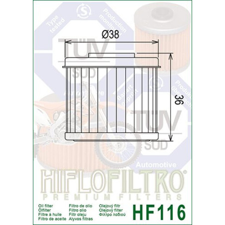 ALYVOS FILTRAS HIFLO HF116