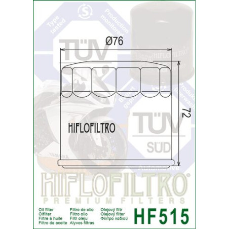 HIFLO alyvos filtras HF515 ROYAL ENFIELD CONTINENTAL / INTERCEPTOR 650 '19-'24