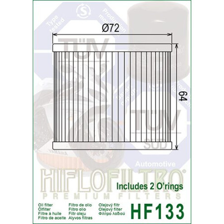 OIL FILTER HIFLO HF133