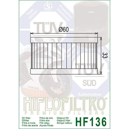 OIL FILTER HIFLO HF136