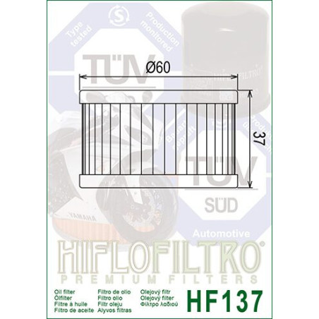 ALYVOS FILTRAS HIFLO HF137