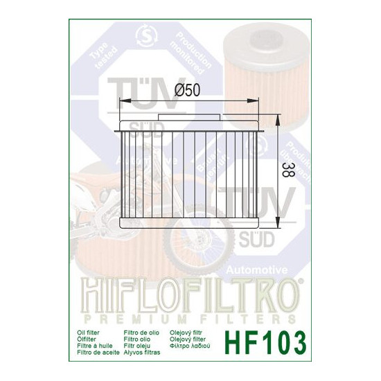 ALYVOS FILTRAS HIFLO HF103