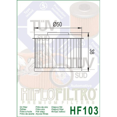ALYVOS FILTRAS HIFLO HF103