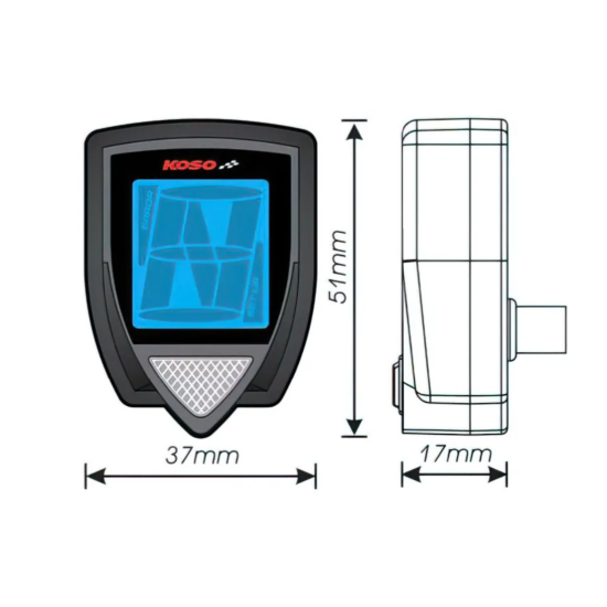 KOSO motorcycle gear display (N,1, 2, 3, 4, 5, 6,7) (EL)