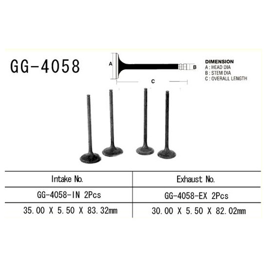 VESRAH intake valve KAWASAKI KLX 450 '08-'12 (for 2 engines) titanium (MADE IN JAPAN)