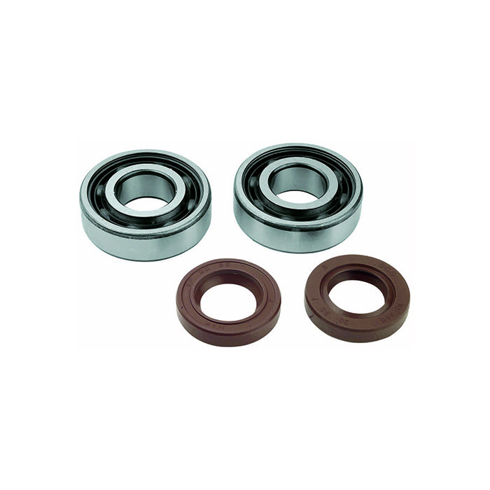 Alkūninio veleno guolis + alyvos sandarikliai MOTO 50cc DERBI EURO2 / EURO3 / EURO4 - 6204 C4 SKF CAGE POLYA