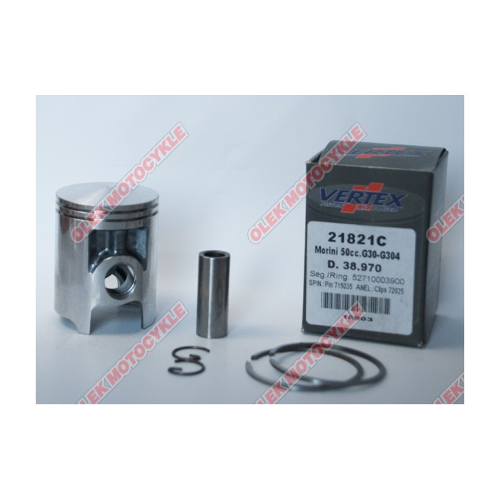 VERTEX stūmoklis MORINI G30, G304 50CCM (38,97mm) (žiedai 52710003900 x 2 vnt.)