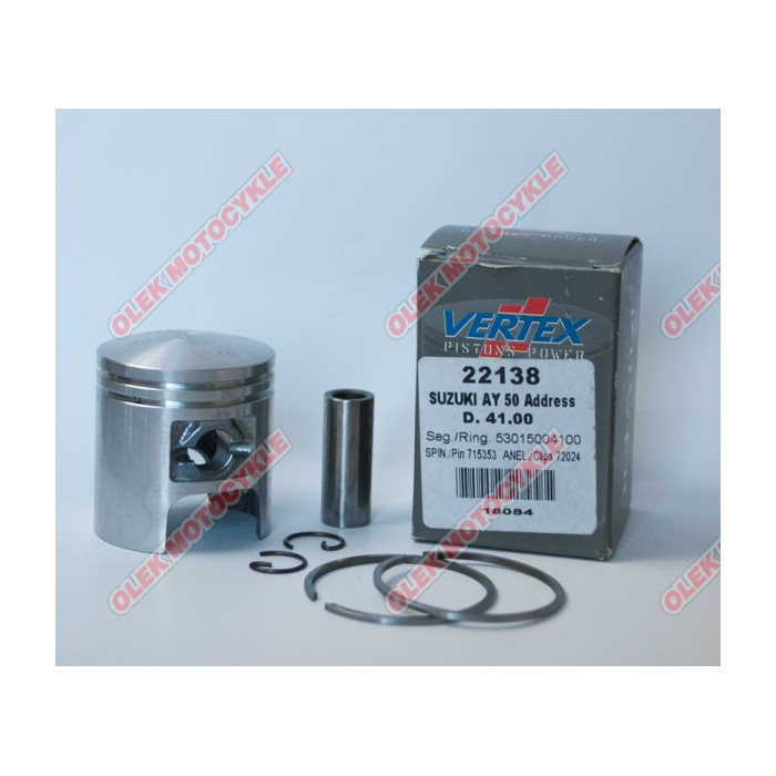 VERTEX piston SUZUKI MORINI, DERBI (scooter 50 CCM) (41.75mm+0.75mm) pin 10mm