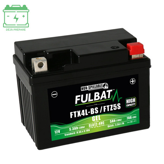 BATTERY 12-4 FULBAT 12V4AH LG110 W68 H89 (FTX4LBS / FTZ5S) (MAINTENANCE FREE GEL) -ACTIVE