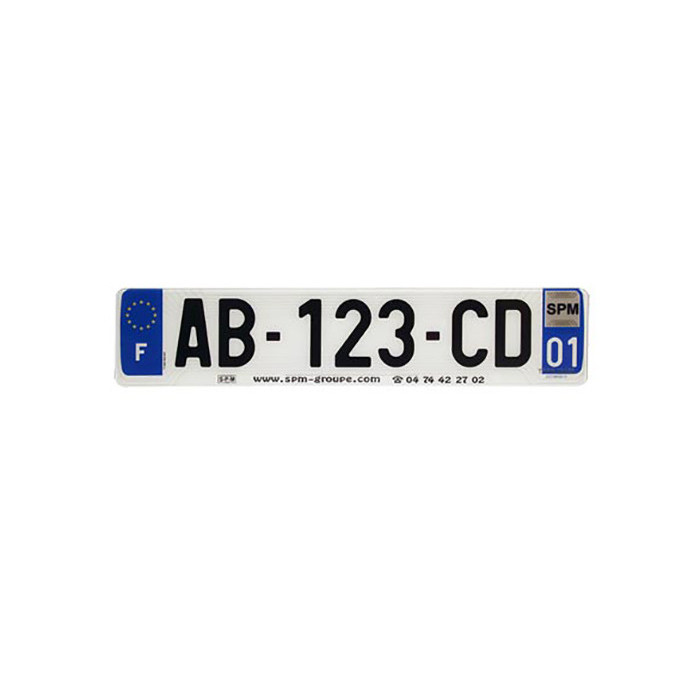 STICKER NUMBER PLATE NR SPM WHITE 520X110 AUTO - DEPT 34 - TO ORDER (X10)