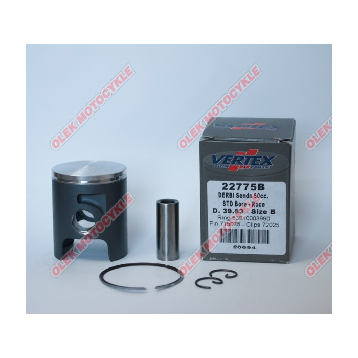 VERTEX stūmoklis DERBI (žiedai 53010003990 X 1 vnt.) (39,83mm) pirštas 12mm