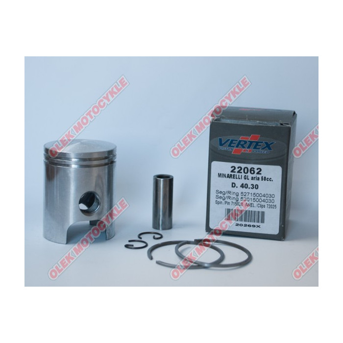 VERTEX stūmoklis MINARELLI 50 DL3,AIR COOLED 40,30 mm (NOM)