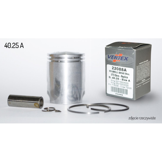 VERTEX piston MINARELLI AM6, APRILIA, YAMAHA (40.25mm) REPLICA nicosil (28.00/2.00/12.00) (rings 53015004030 X 1, 527150)