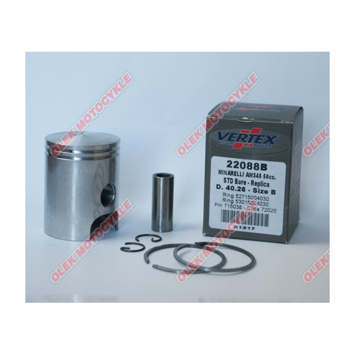 VERTEX piston MINARELLI AM6, APRILIA, YAMAHA (40.26mm) REPLICA nicosil (28.00/2.00/12.00) (rings 53015004030 X 1, 527150