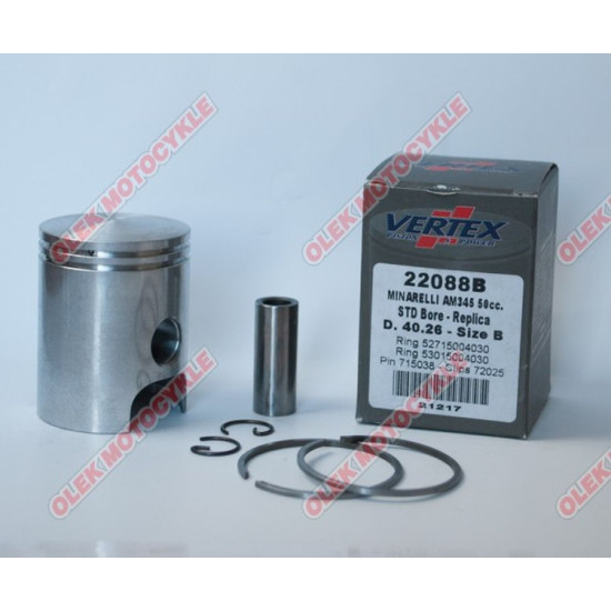 VERTEX piston MINARELLI AM6, APRILIA, YAMAHA (40.29mm) REPLICA nicosil (28.00/2.00/12.00) (rings 53015004030 X 1, 527150
