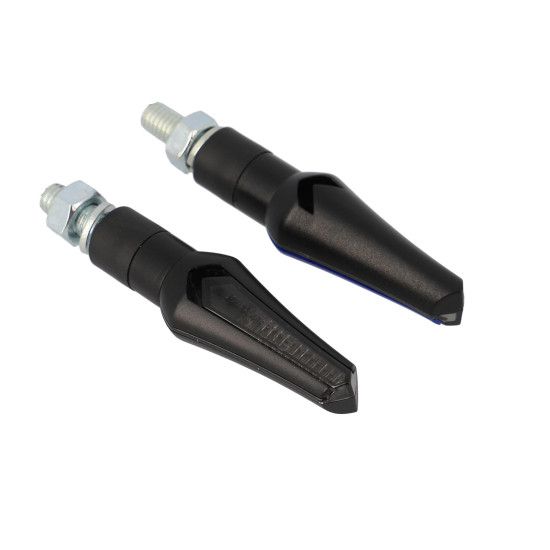 INDICATOR BLACKWAY BLAZARS SMOKED LEDs - EC ROAD APPROVED- (PAIR) - MATTE BLACK BAND
